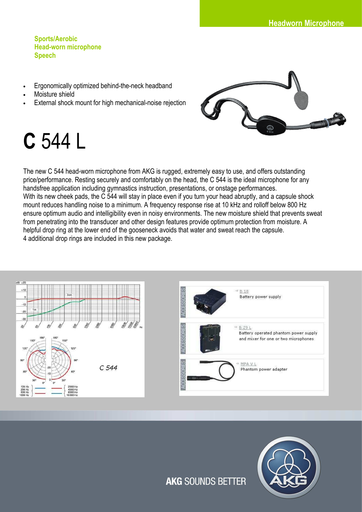 Akg Acoustics C 544 L Users Manual C544l Cutsheet