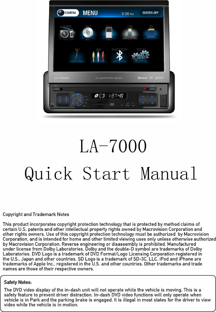 Autone Tronic Technology Ddahr In Dash Multimedia User Manual