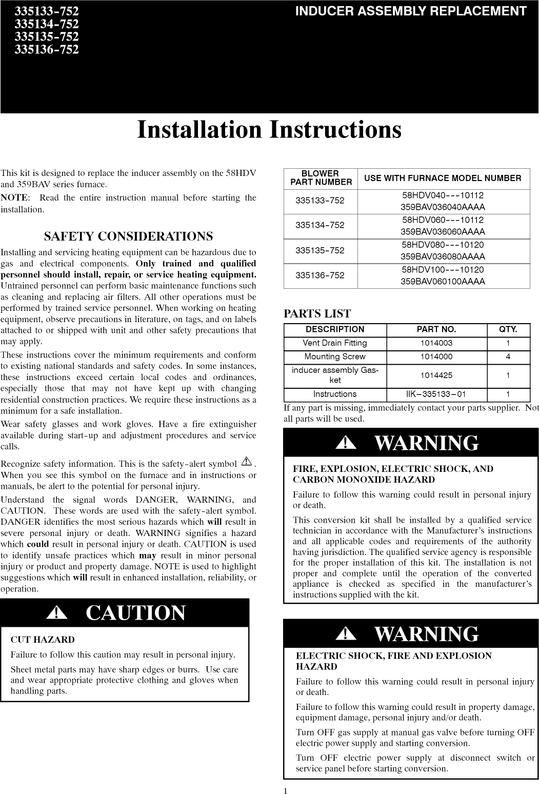 Carrier Furnace Heater Gas Manual L