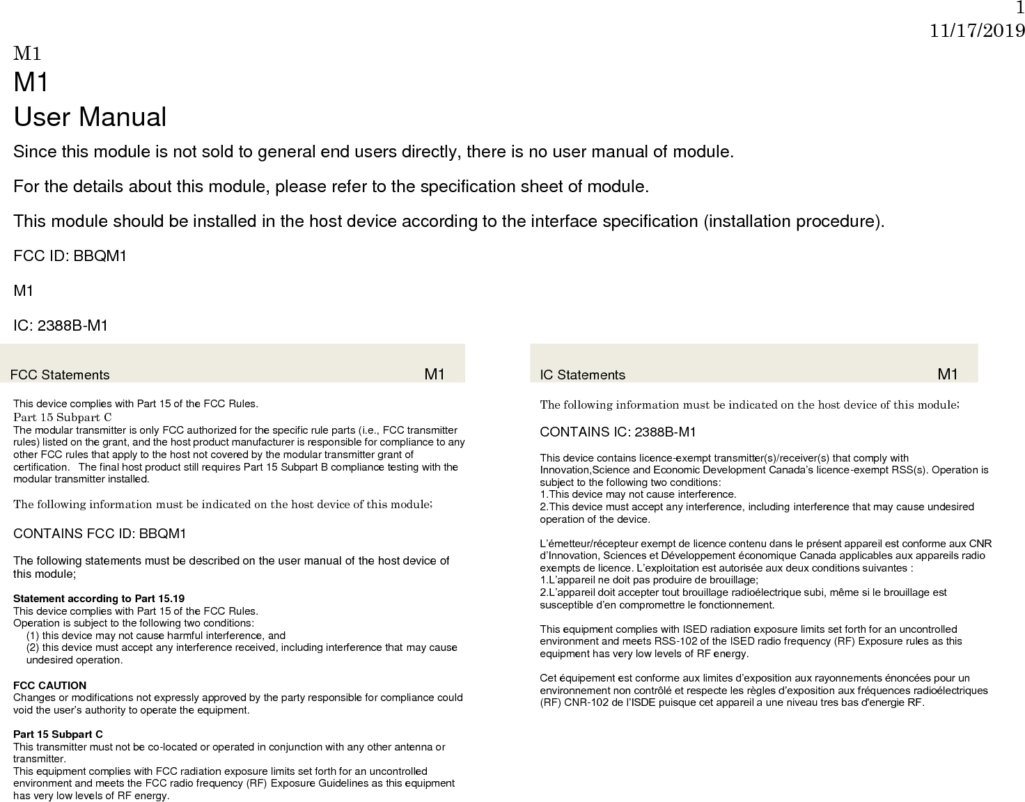 Casio Computer M Rf Module User Manual