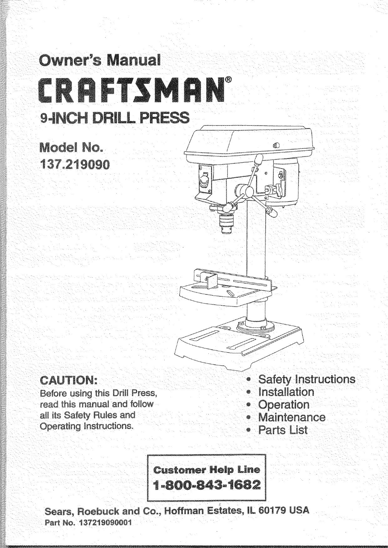 Craftsman User Manual Drill Press Manuals And Guides L