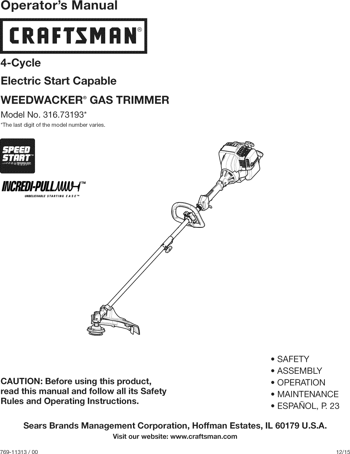 Craftsman L User Manual Weedwacker Gas Trimmer Manuals