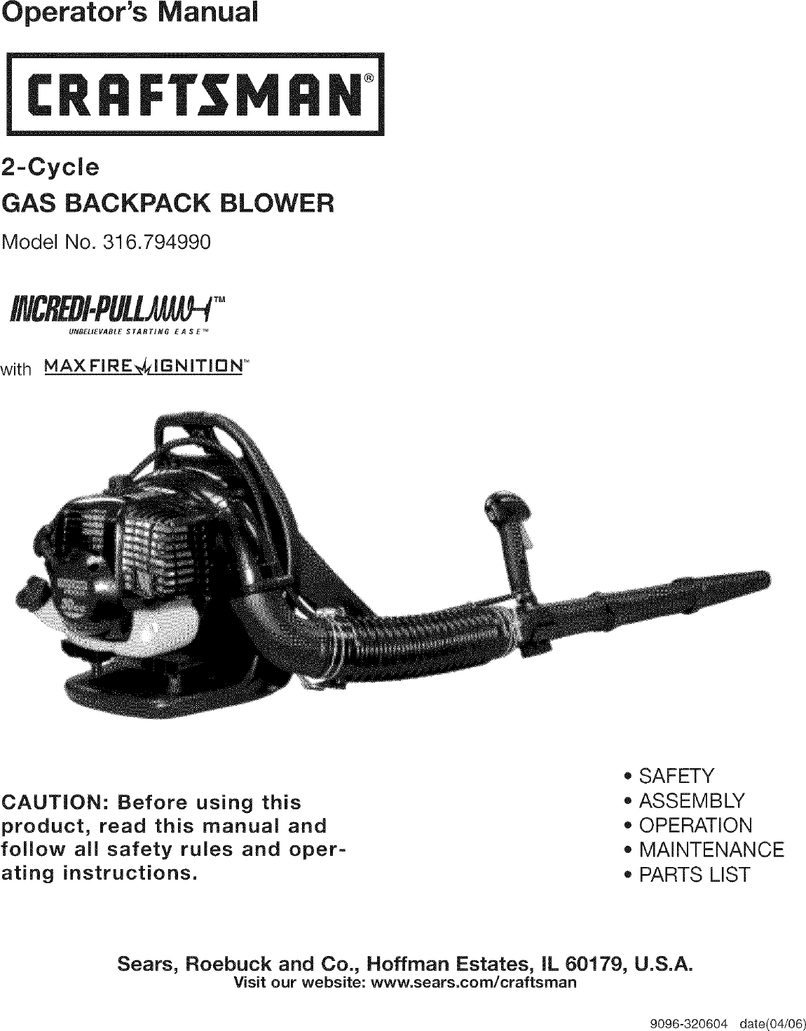 Craftsman User Manual Blower Manuals And Guides L