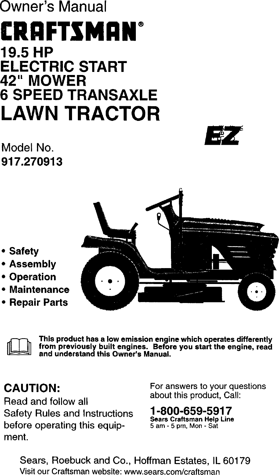 Craftsman User Manual TRACTOR Manuals And Guides L