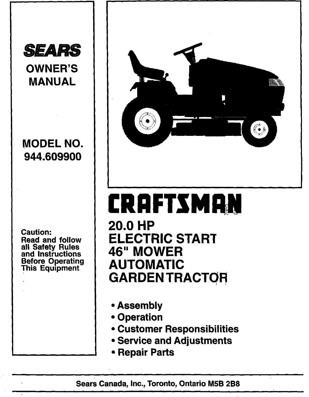 Craftsman User Manual Lawn Tractor Manuals And Guides