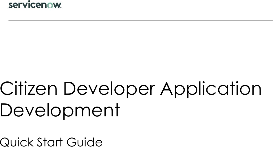 Citizen Developer Guide V