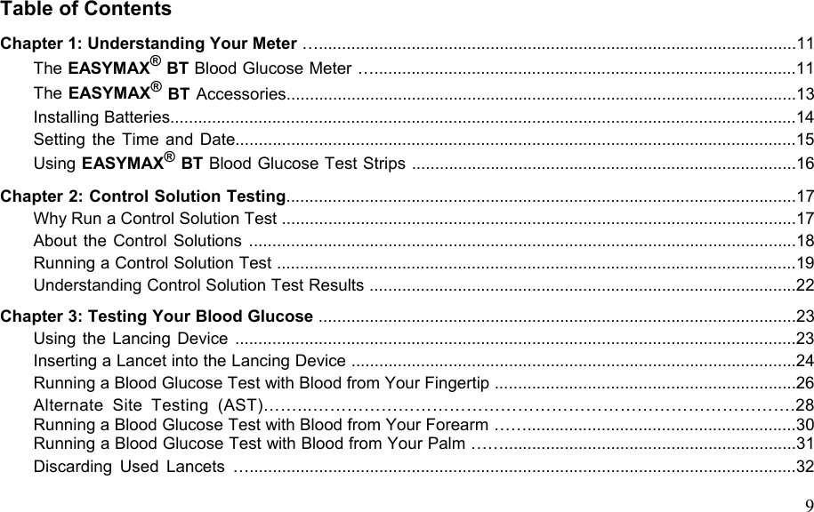 9 table of contents chapter 1: understanding your meter ….