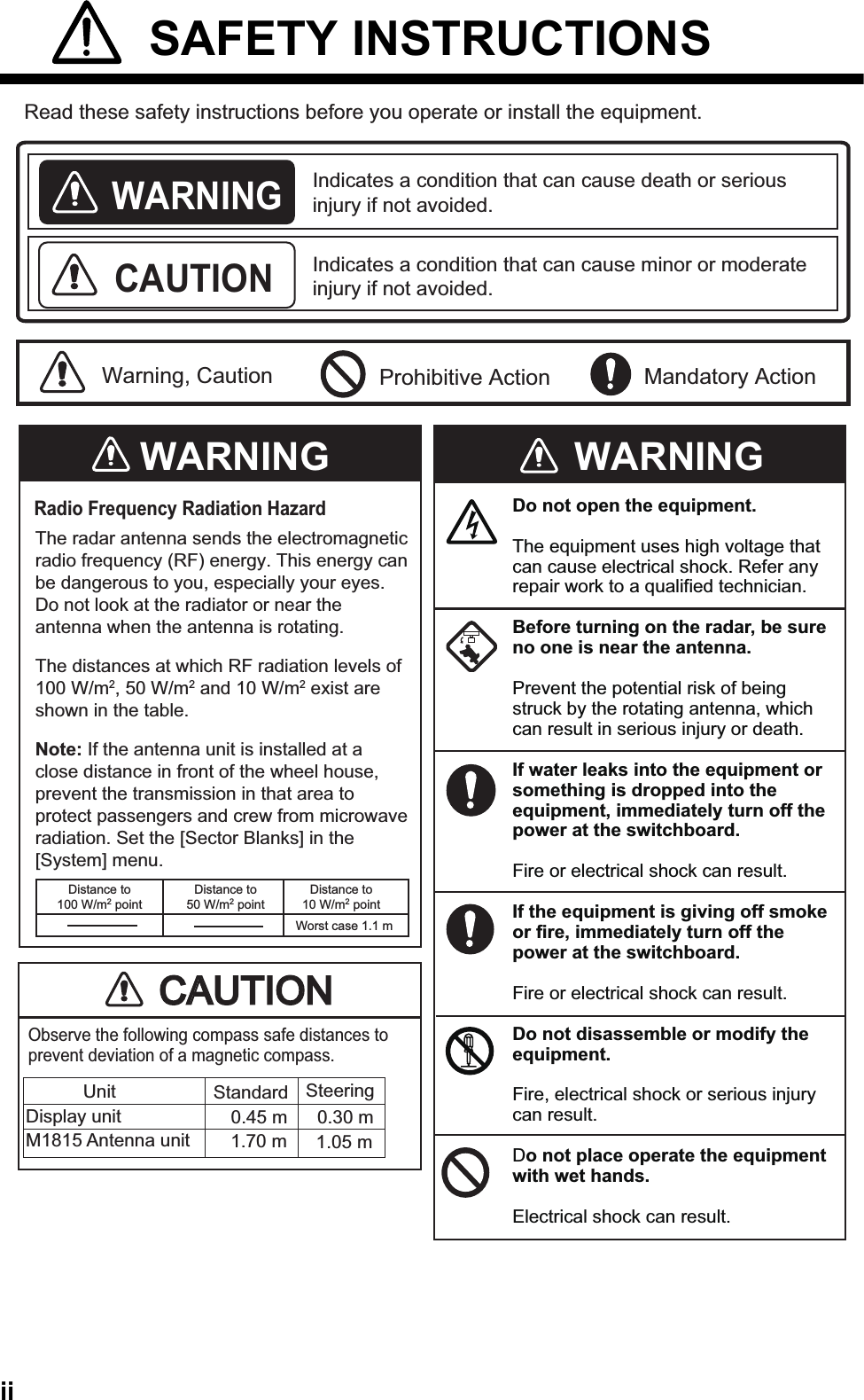 ii safety instructionswarningindicates a condition that can