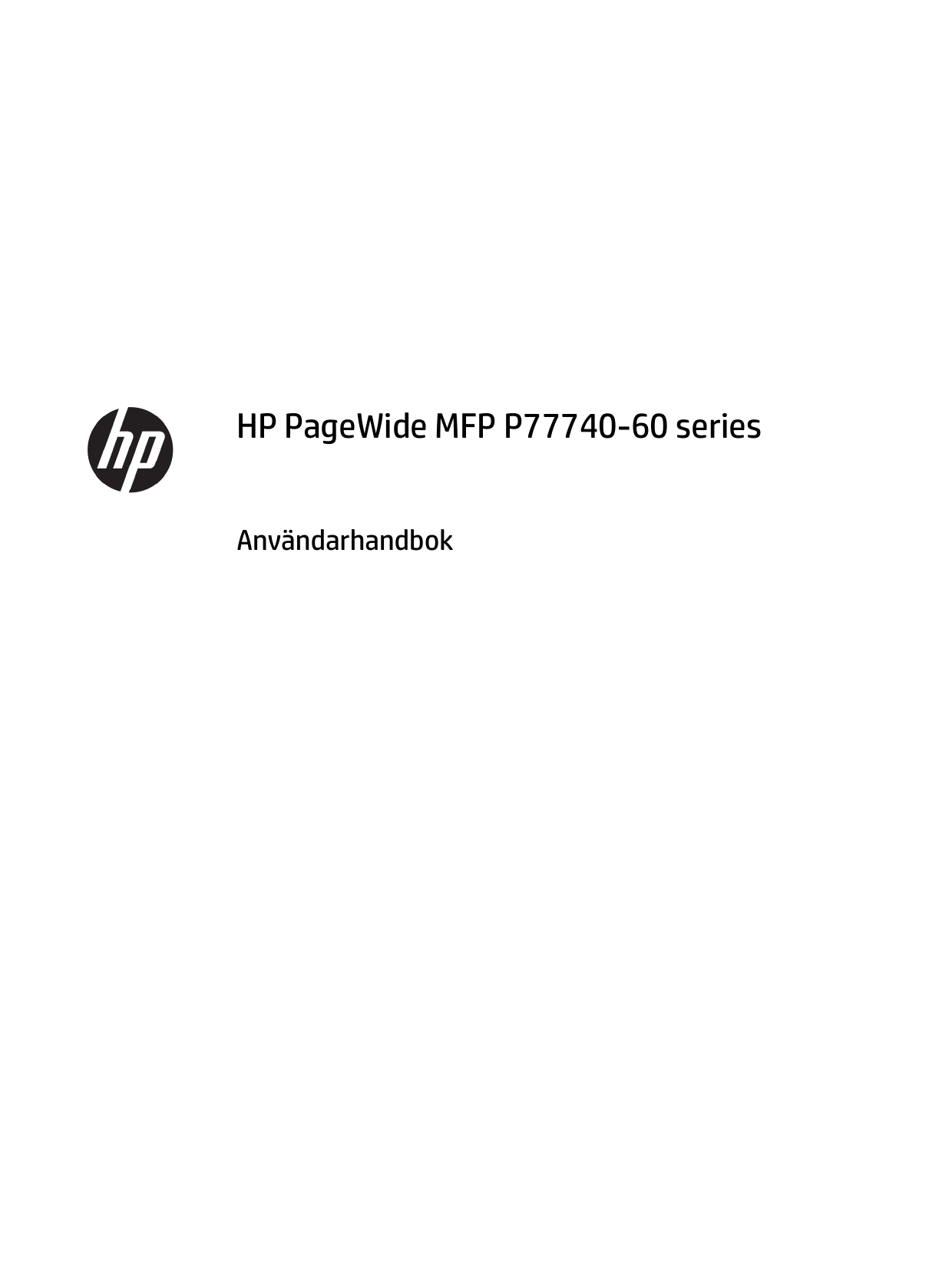 Hp Pagewide Mfp P Series Svww Page Wide Anv Ndarhandbok C