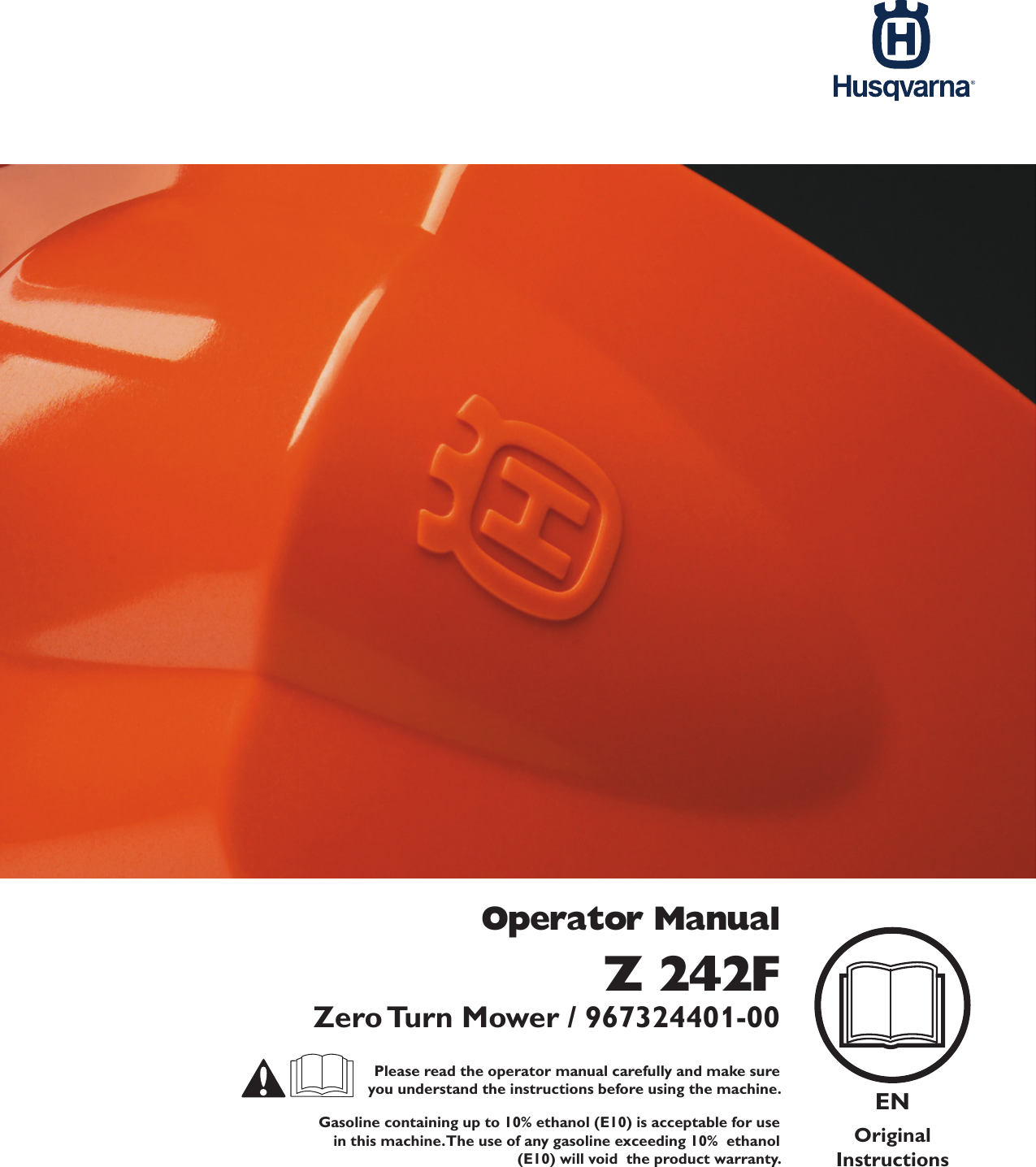 Husqvarna Z F Om Z F Zero Turn User Manual