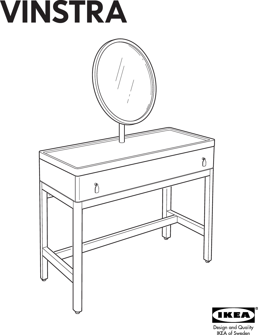 Ikea Vinstra Dressing Table W Mirror Assembly Instruction