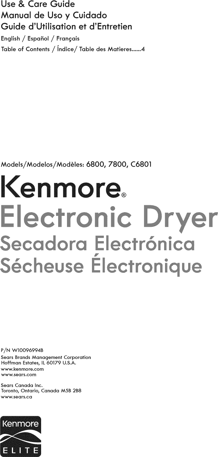 Kenmore L User Manual Electric Dryer Manuals And Guides