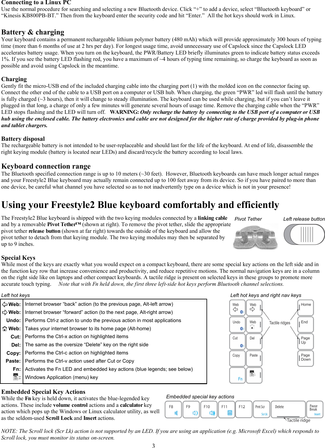 Kinesis Kb Bt Bluetooth Multichannel Keyboard User Manual Kb Pb Bt