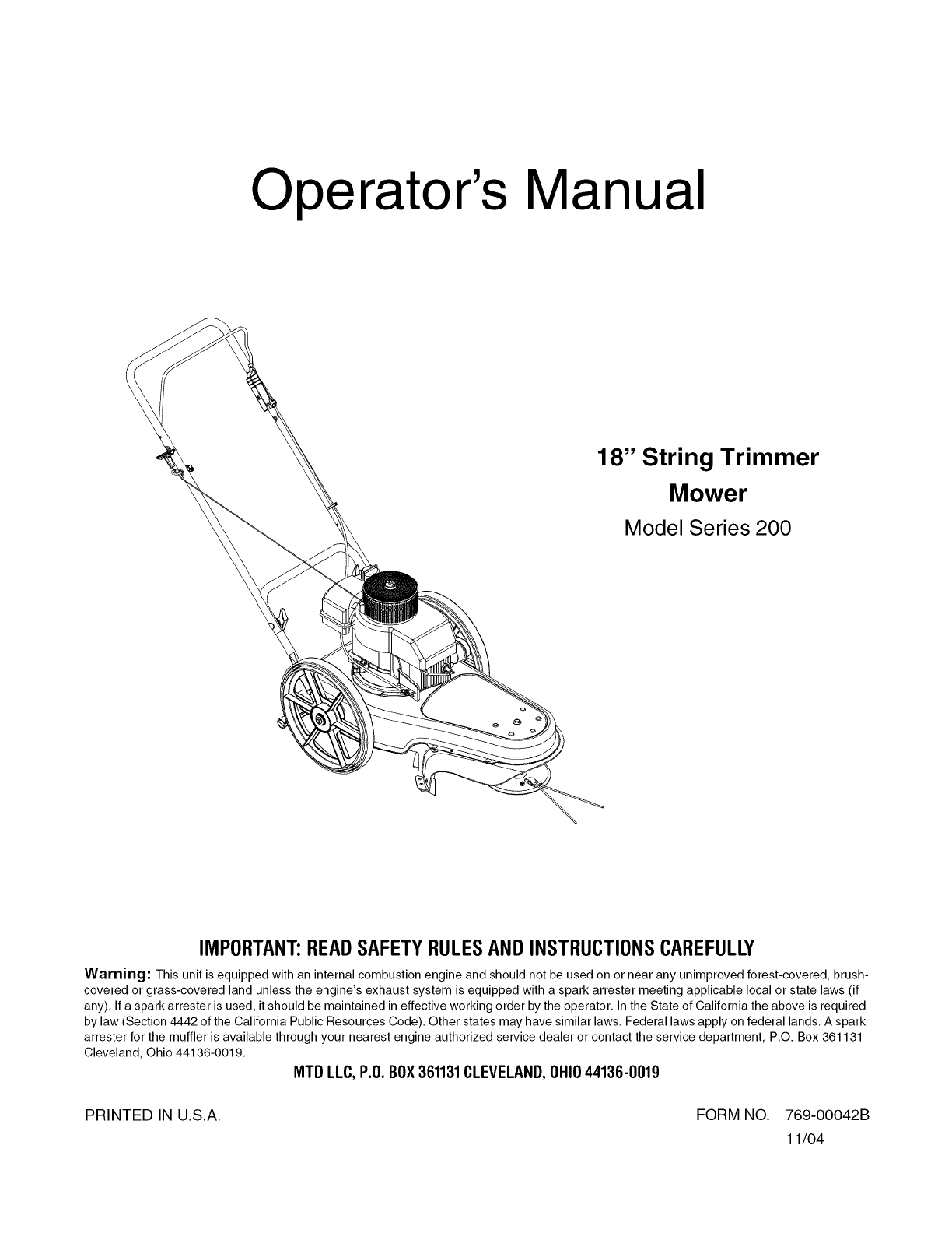 Mtd Parts Manual