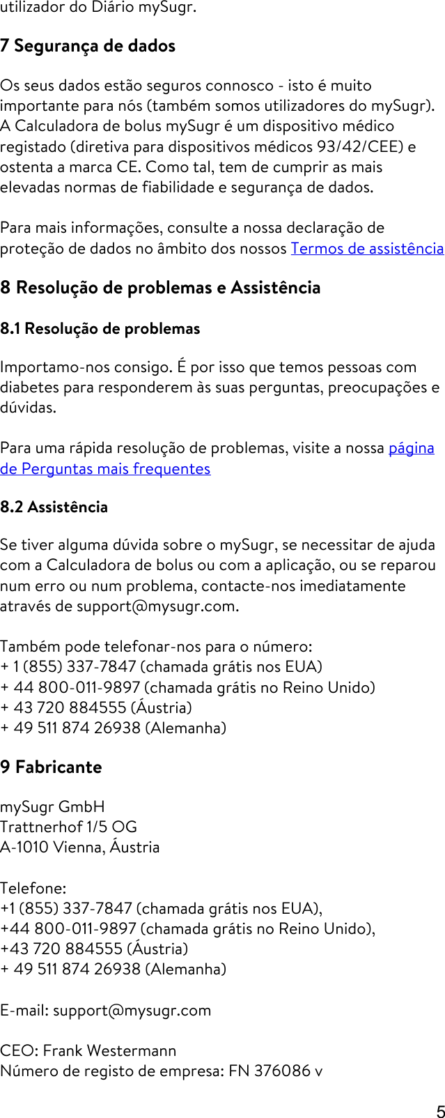 Manual Do Utilizador Da Calculadora De Bolus Mysugr Calculator Pt