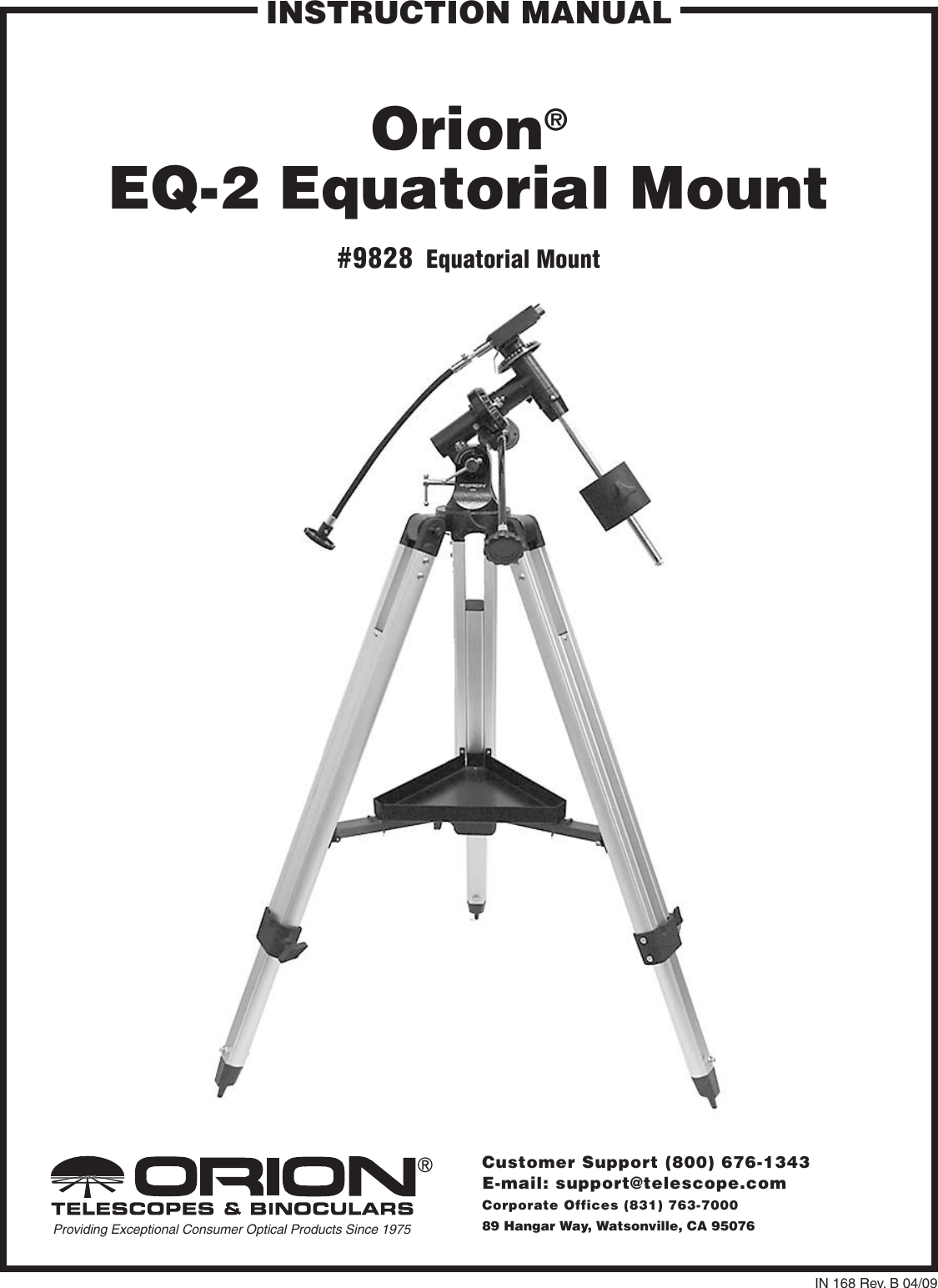 Orion Eq 2 Equatorial Mount 9828 Users Manual