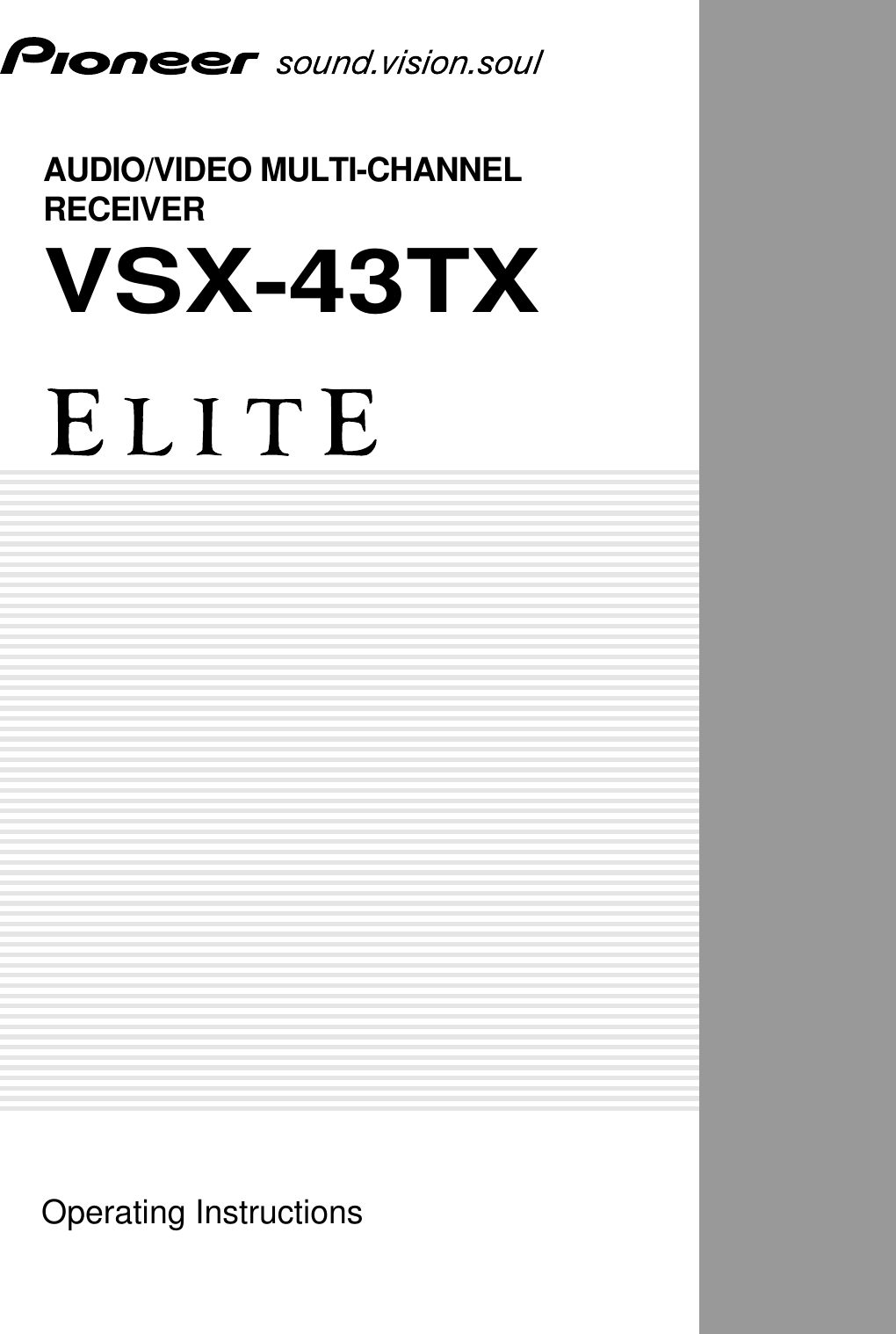 Pioneer Elite Vsx 43Tx Users Manual ARB7261 A