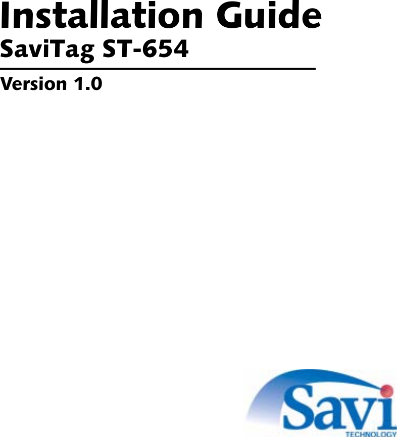 Savi Technology T V Echopoint Series St Tag User Manual Savitag