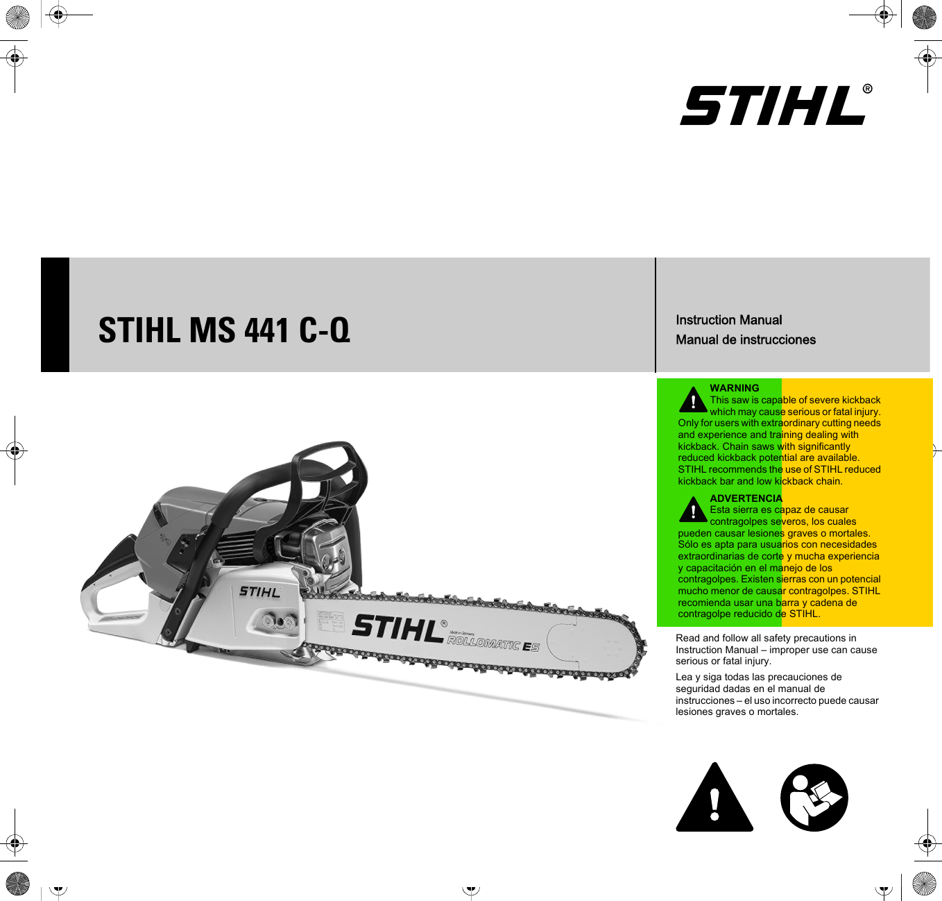 Stihl Ms441C Q Magnum Chainsaw Instruction Manual MS 441 C