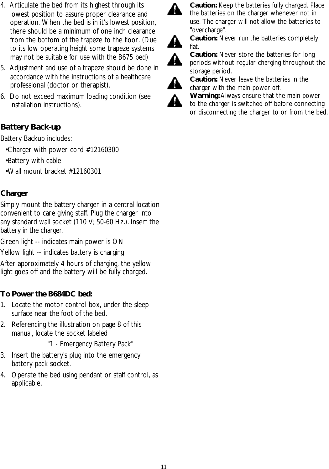 Sunrise Medical Joerns B684Dc Users Manual 6110014C