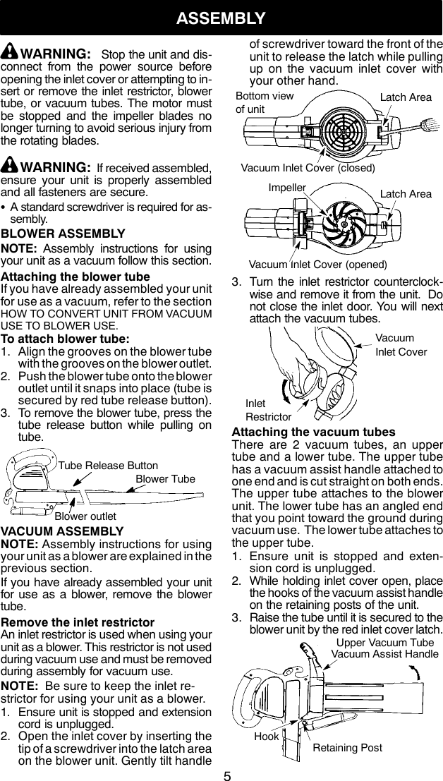 Weed Eater 545186754 Instruction Manual OM EBV200W 2010 04 BLOWERS