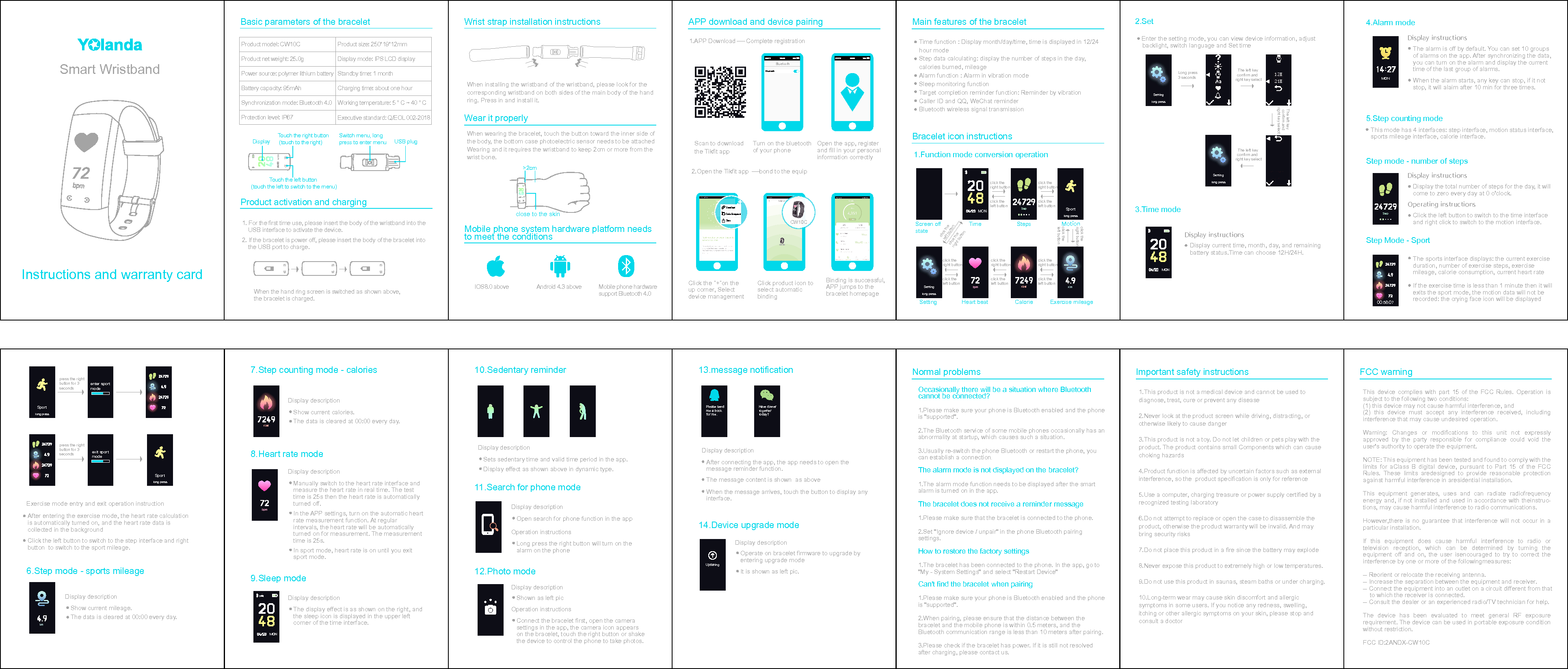 Yolanda Technology CW10C Smart Wristband User Manual 2019 03 13 Yolanda