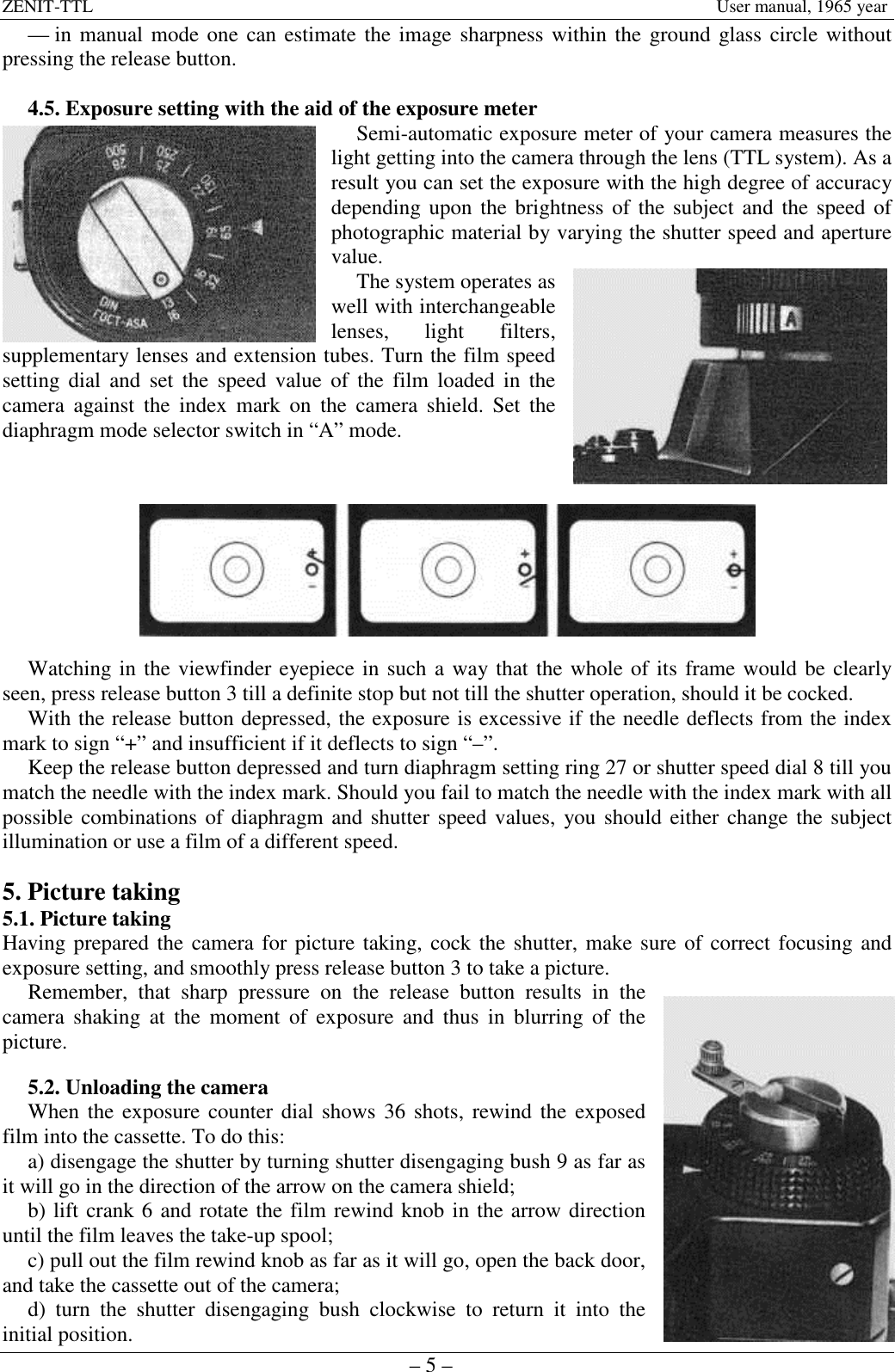 Zenith Ttl Camera Users Manual Zenitttleng