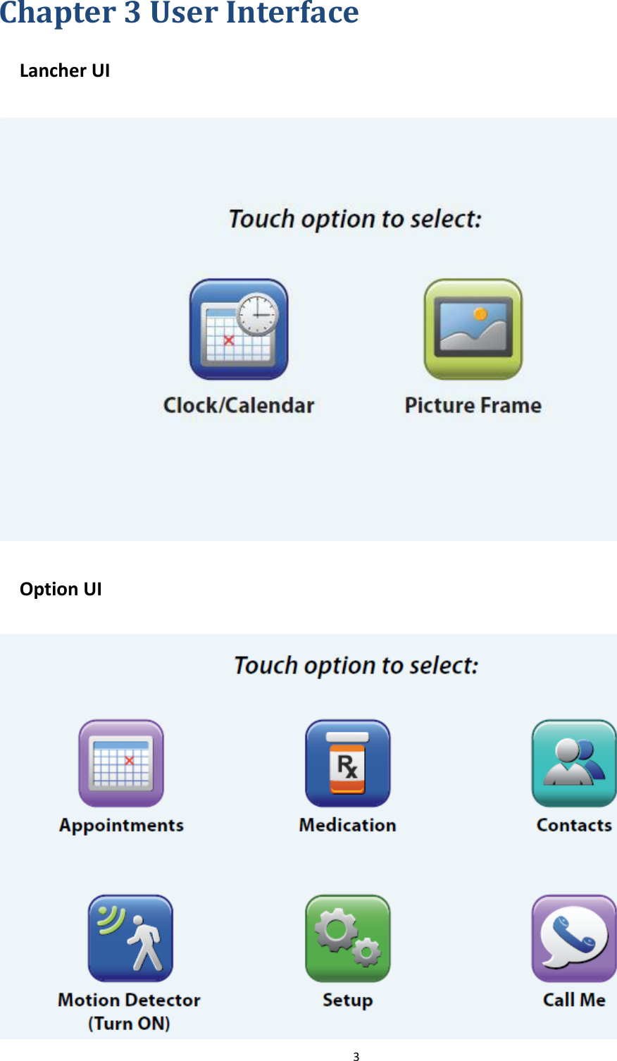 3  Chapter 3 User Interface Lancher UI  Option UI    