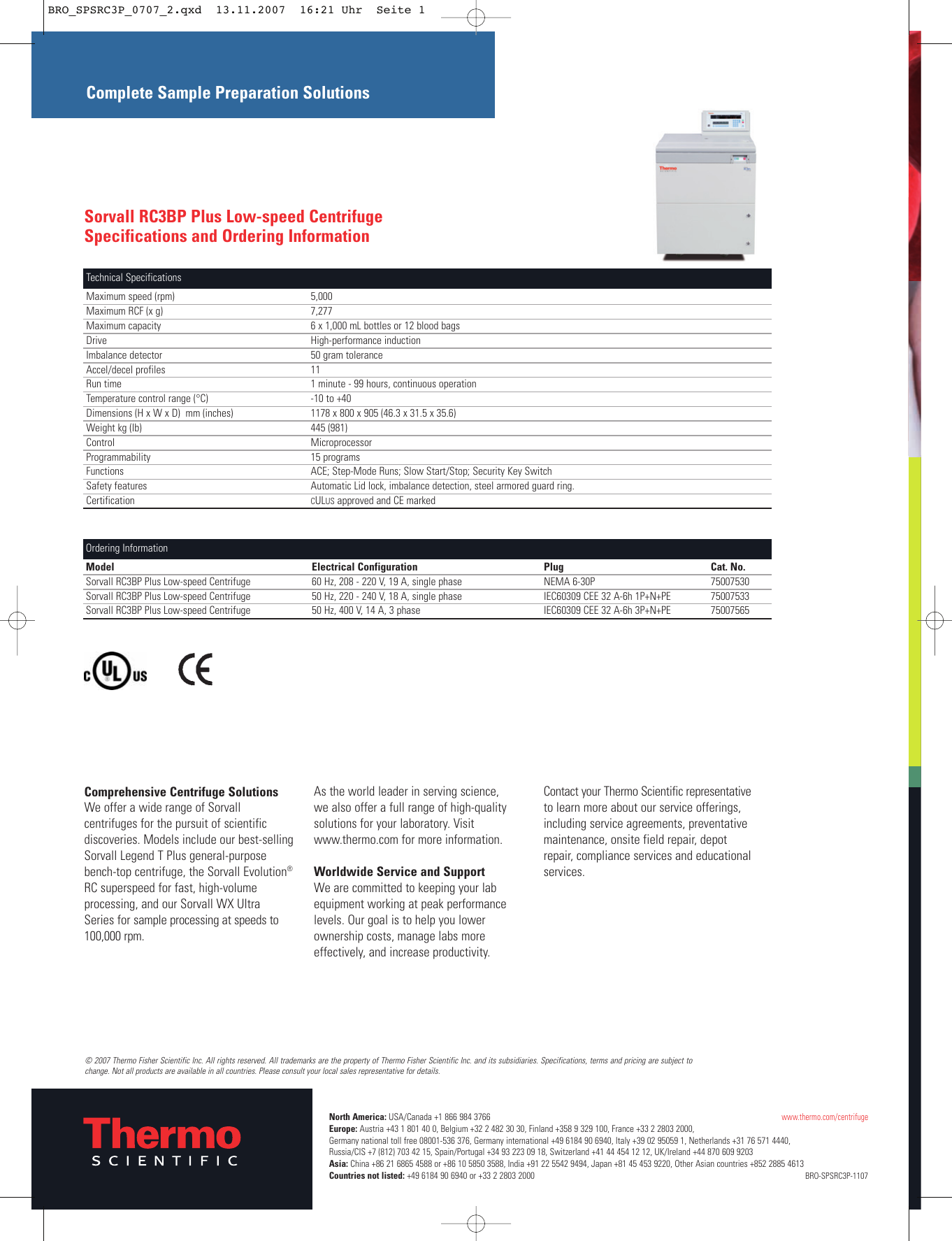 Page 8 of 8 - Sorvall RC3BP Plus Low-speed Centrifuge  1300