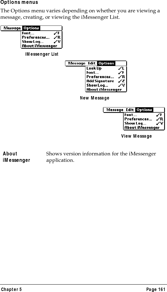 Page 162  Query Applications and the iMessenger&trade; Application