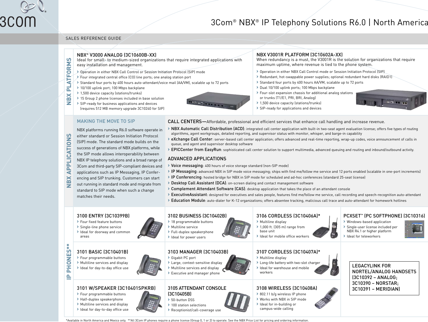 Page 1 of 2 - 3Com 3Com-3107-Cordless-Owners-Manual- 3Com® NBX® IP Telephony Solutions R6.0 | North America 3com-3107-cordless-owners-manual