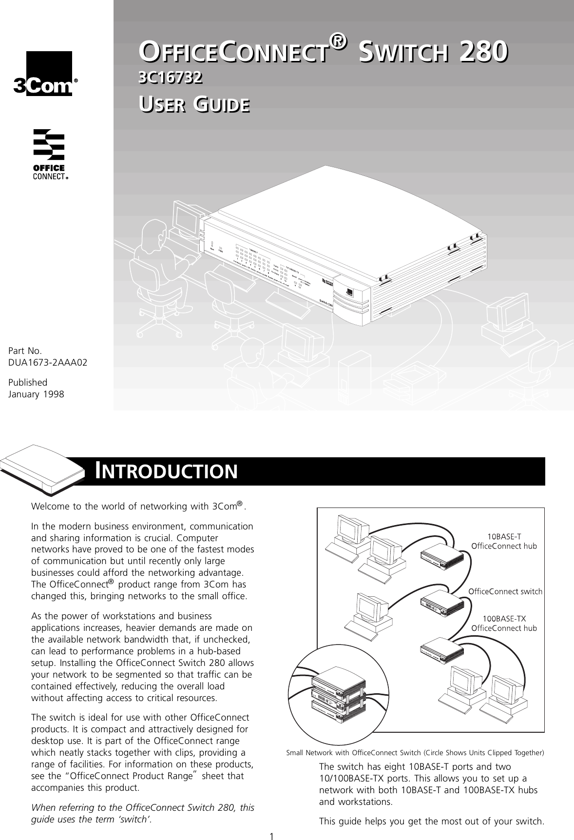 Page 1 of 8 - 3Com 3Com-3C16732-Owners-Manual- OfficeConnect Switch 280 User Guide  3com-3c16732-owners-manual