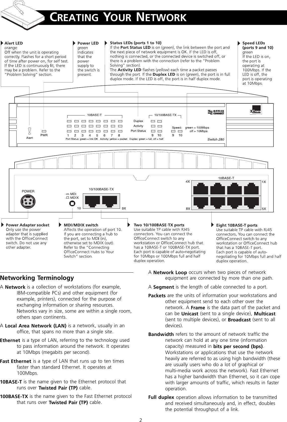 Page 2 of 8 - 3Com 3Com-3C16732-Owners-Manual- OfficeConnect Switch 280 User Guide  3com-3c16732-owners-manual