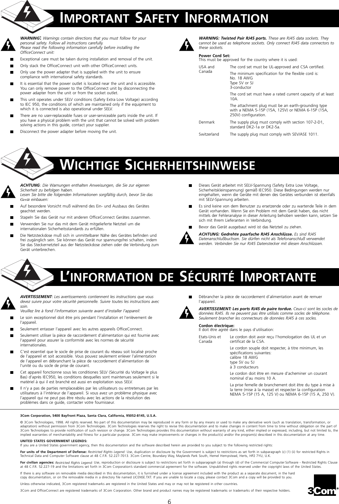 Page 6 of 8 - 3Com 3Com-3C16732-Owners-Manual- OfficeConnect Switch 280 User Guide  3com-3c16732-owners-manual