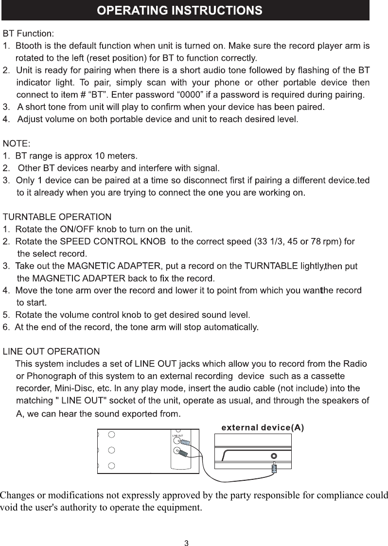 Changes or modifications not expressly approved by the party responsible for compliance could void the user&apos;s authority to operate the equipment. 