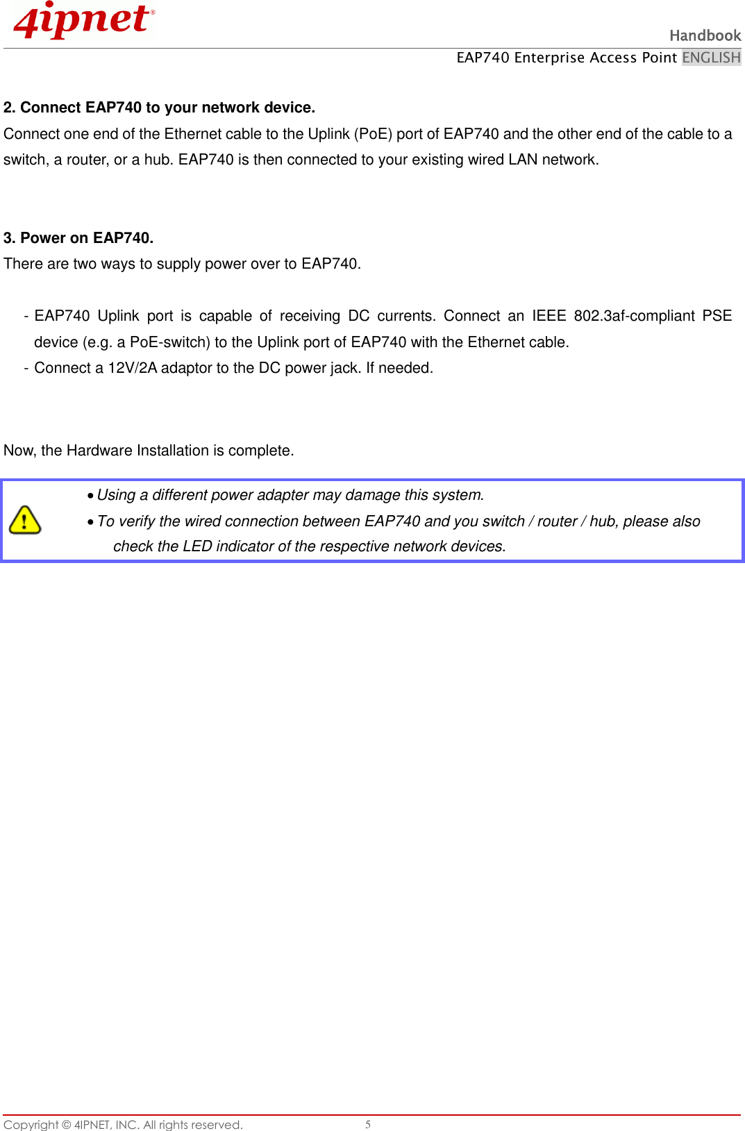 Page 10 of 4IPNET 180002 Enterprise Access Point User Manual QIG
