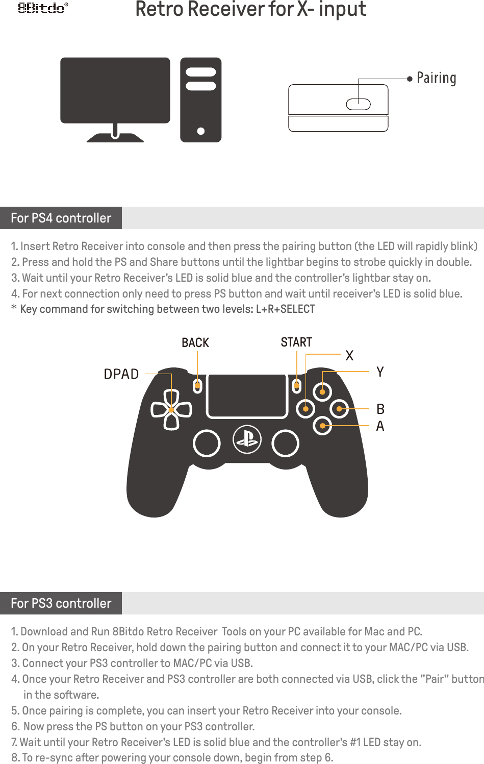 Page 5 of 8 - 8Bitdo USB_RR_PS Classic-v1.6 MD RR ENG Manual