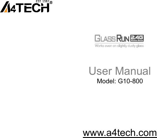                                                                                    User Manual Model: G10-800         www.a4tech.com     