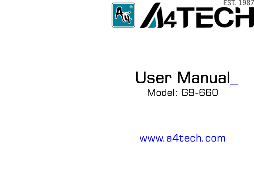              User Manual  Model: G9-660     www.a4tech.com    