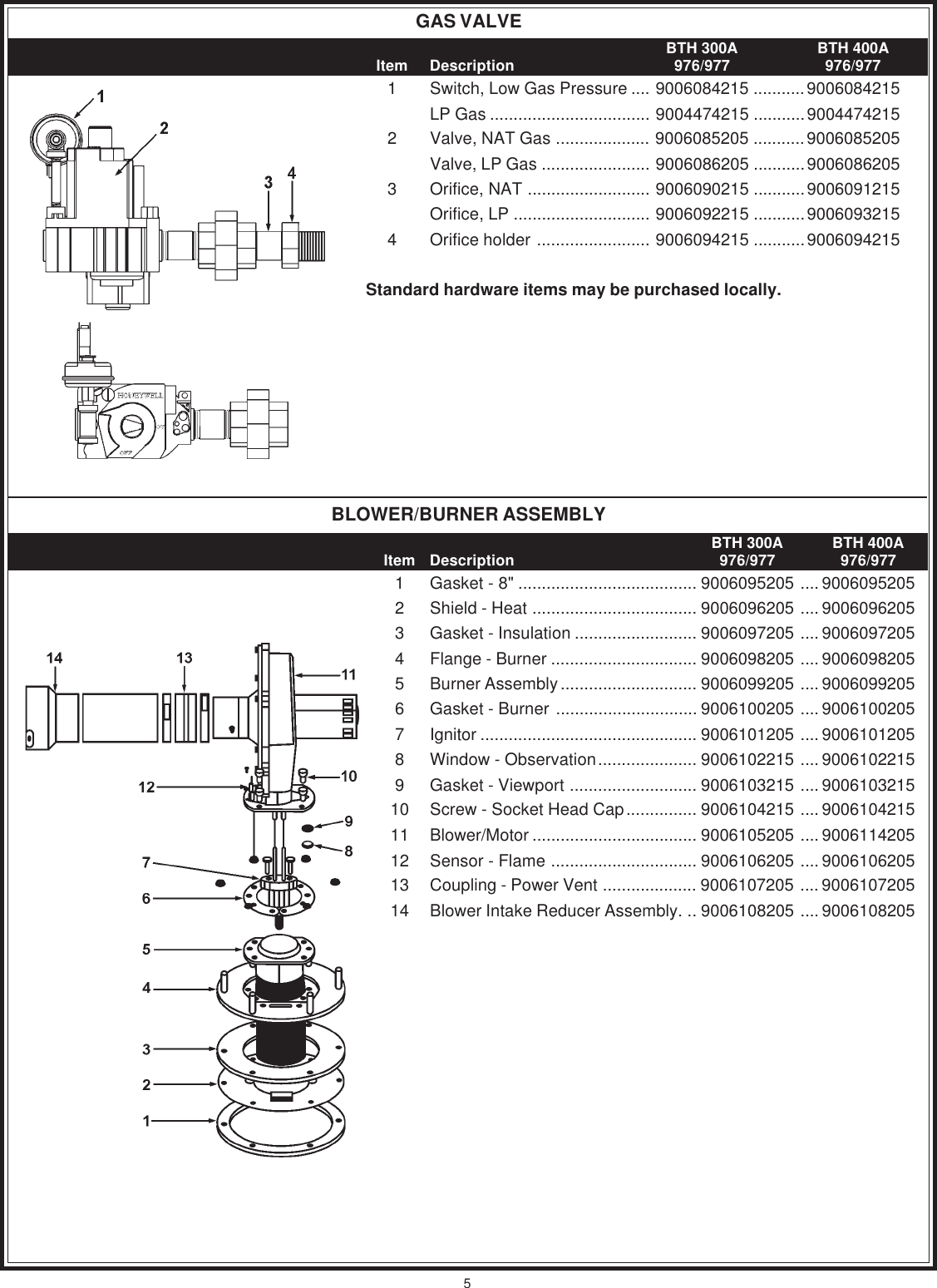 Page 5 of 8 - A-O-Smith A-O-Smith-976-Series-Parts-List- Commercial Gas - Cyclone XHE, BTH 300A 400A, Series 976 977  A-o-smith-976-series-parts-list