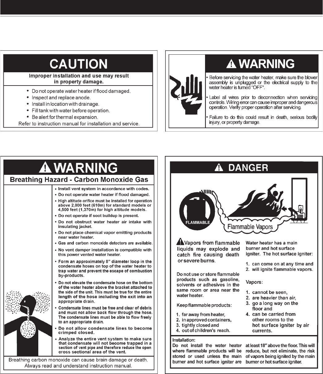 A O Smith Residential Gas Water Heater Instruction Manual GPHE 50