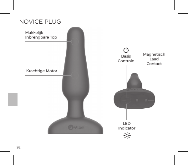92NOVICE PLUG Krachtige MotorMakkelijk Inbrengbare TopMagnetisch Laad ContactBasisControleLED Indicator