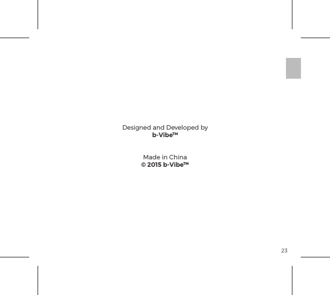 23Designed and Developed byb-VibeTMMade in China&copy; 2015 b-VibeTM