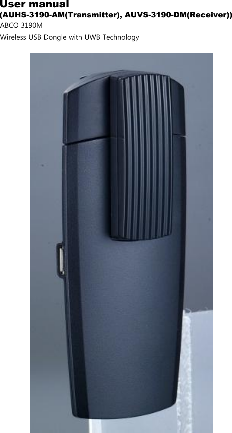 ABCO AUHS-3190-AM UWB WIRELESS USB DONGLE User Manual