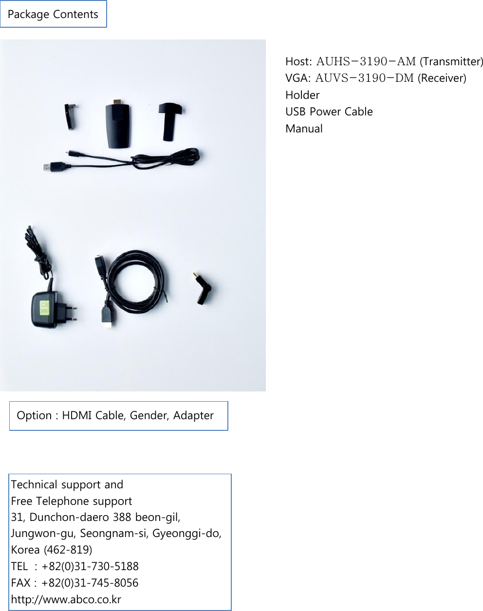 ABCO AUHS-3190-AM UWB WIRELESS USB DONGLE User Manual
