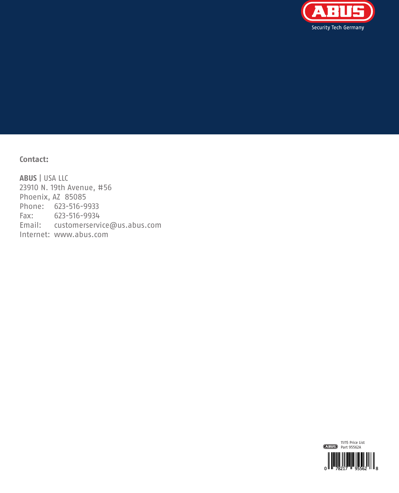 Page 12 of 12 - ABUS  Price Book ABUS2016Price List