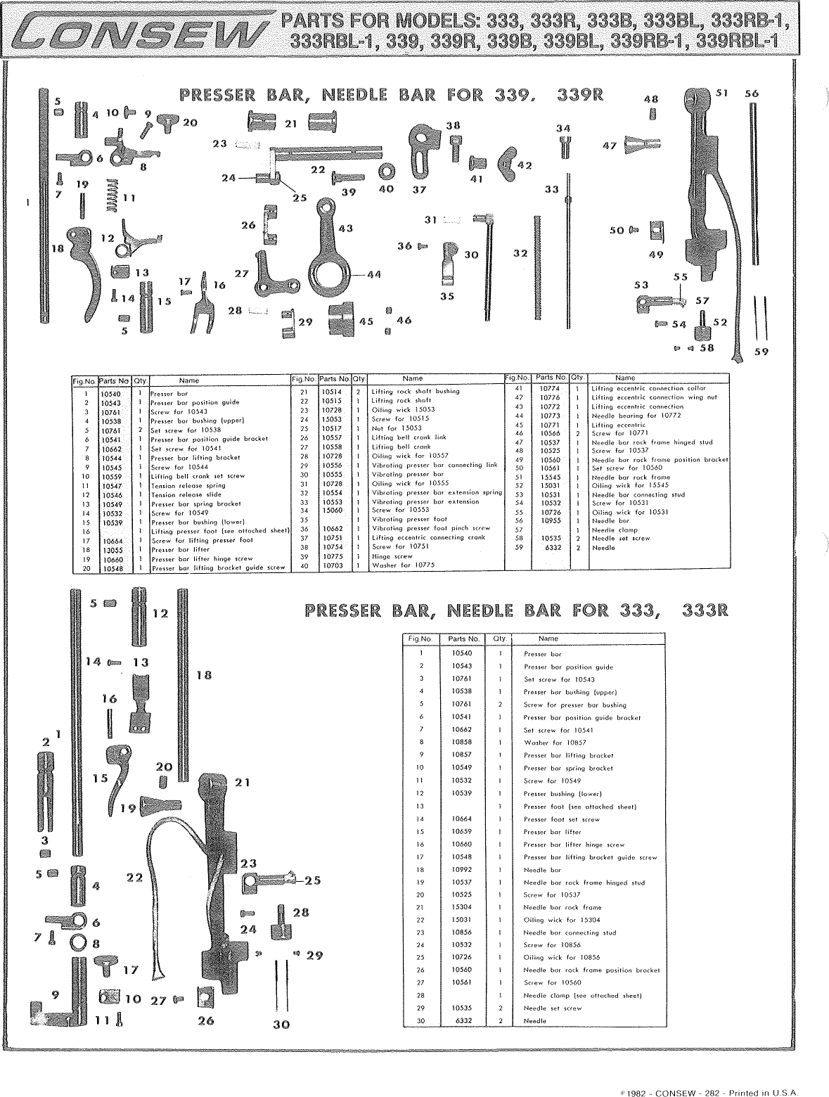 Page 4 of 8 - ACE&EASTMAN Consew 339Rb-1 Parts Book User Manual