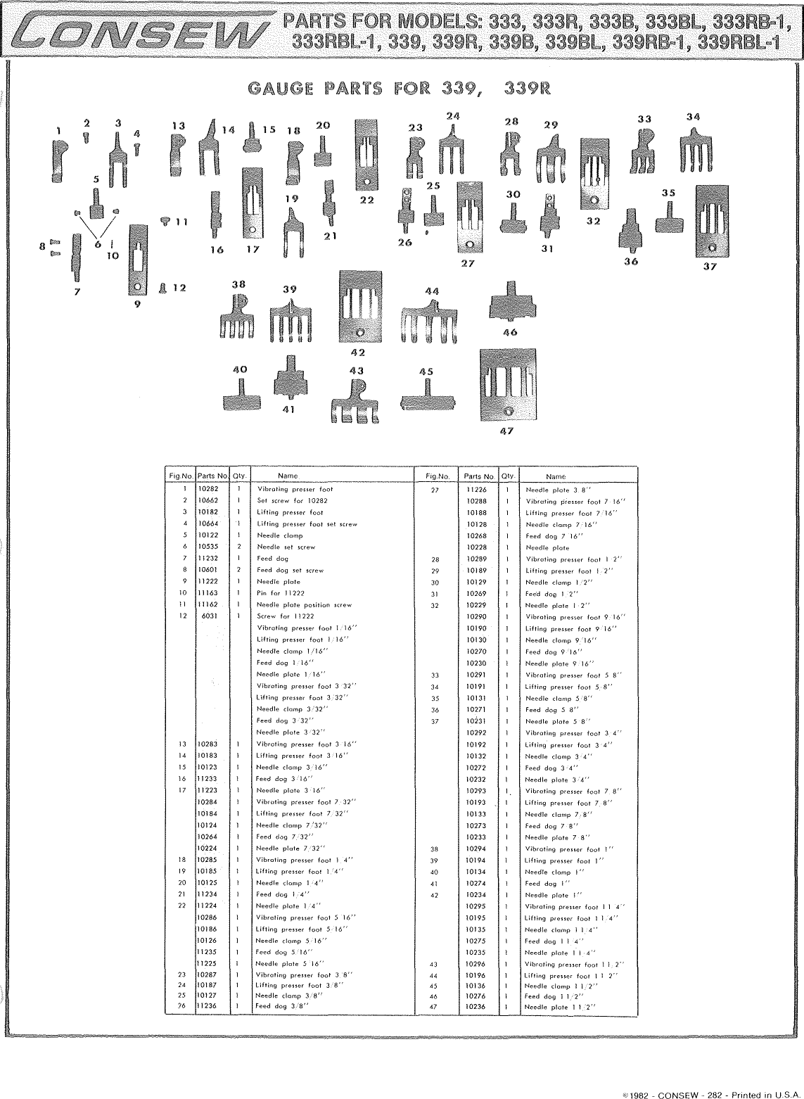 Page 5 of 8 - ACE&EASTMAN Consew 339Rb-1 Parts Book User Manual