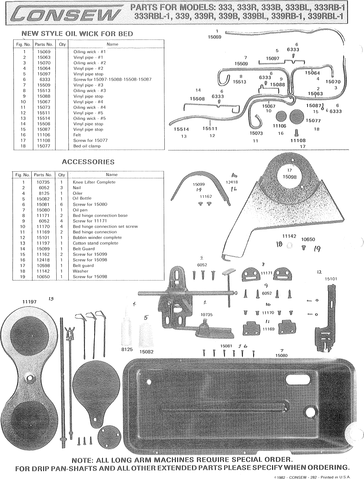 Page 8 of 8 - ACE&EASTMAN Consew 339Rb-1 Parts Book User Manual