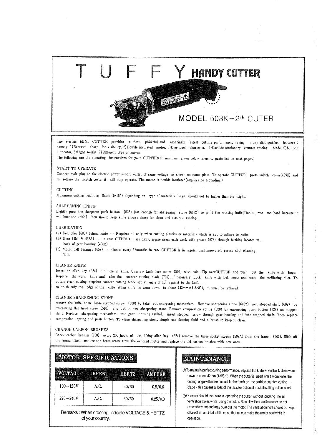 Page 2 of 2 - ACE&EASTMAN Consew 503K Parts Book User Manual